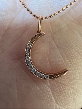 Sydney Evan 14k Rose Gold Crescent Moon Necklace